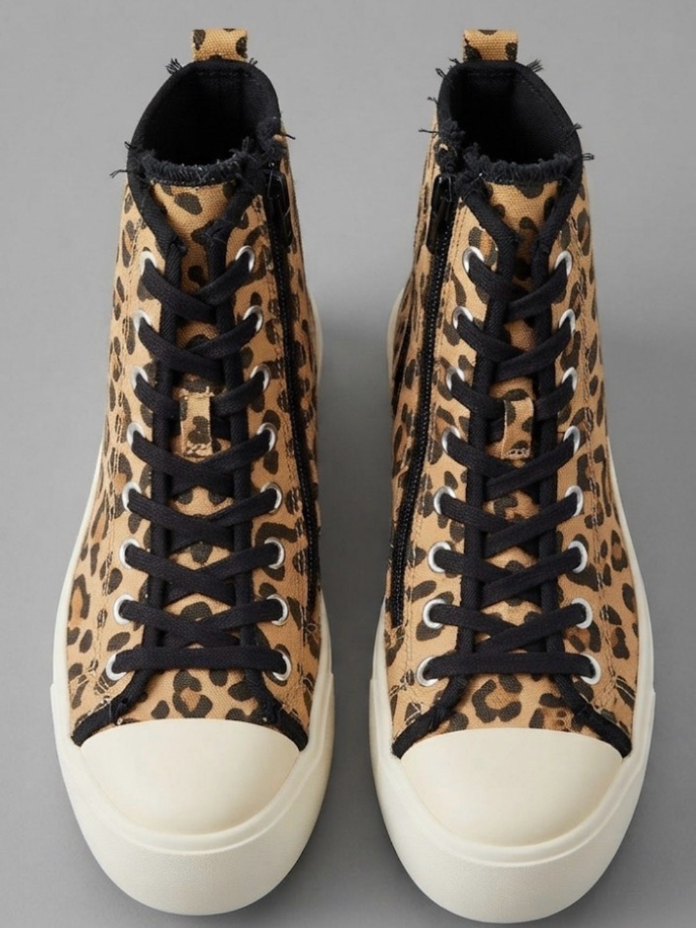 Zara Brown and Black platform Sneakers High-Top Casual